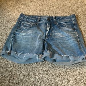 American eagle super super stretch jean shorts